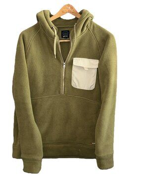Beringia Olive Green Fleece Hoodie with Contrast Pocket